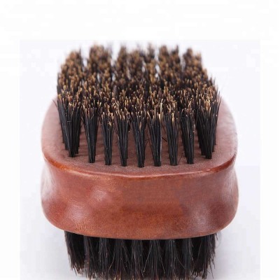 Fashion high quality cleaning brush double side boar bristle wood beard brush for men